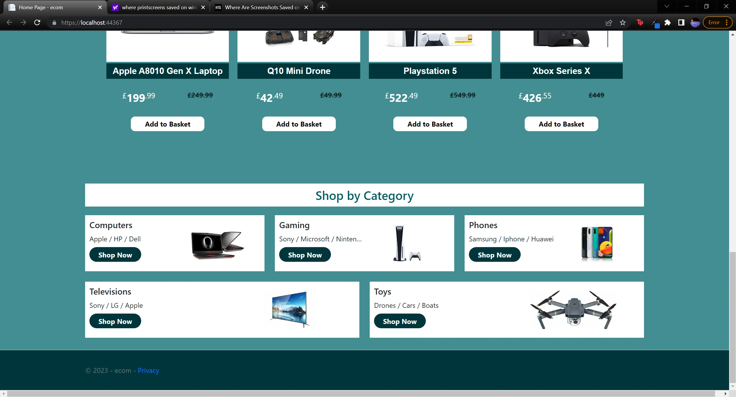 E Commerce Shop Categories Section Preview Image